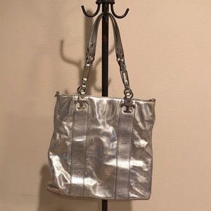Tory Burch Silver Nico Tote